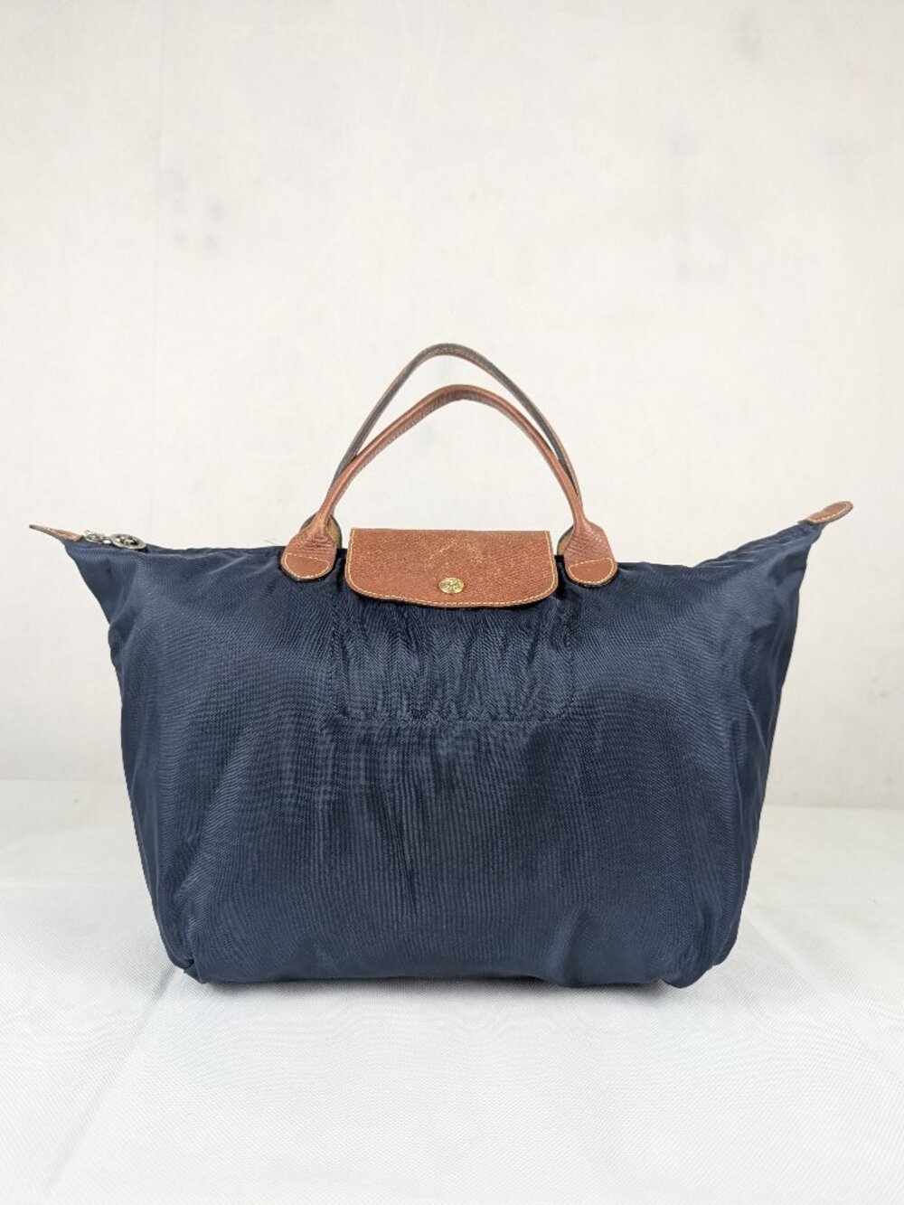 Longchamp Le Pliage Nylon Leather Tote Bag Blue - Preowned - Best Deal